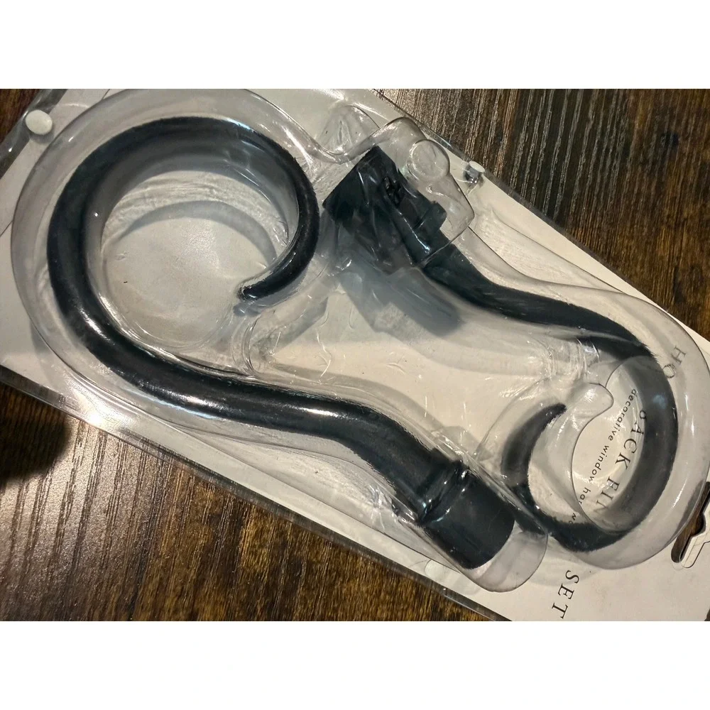 Target Black Metal Scroll Curtain Holdback Finial Set Window Hardware 2pc NEW